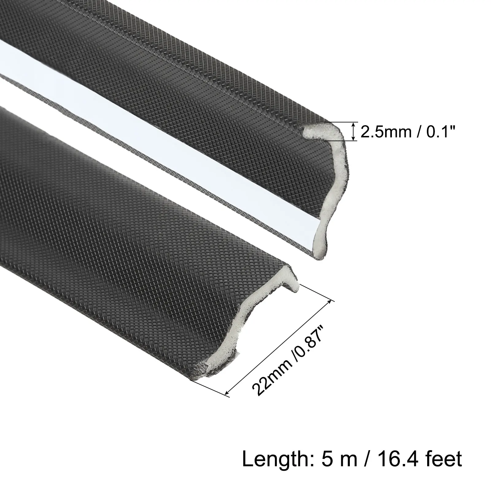 Uxcell Kerf Weather Stripping Door Seal Self Adhesive PU Foam Weather Strip V-Shaped Soundproof Door Insulation Strip for Window