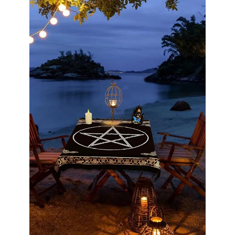 VIKAMA Pentagram Mystic Astrology Print Tapestry, For Living Room, Bedroom, Tarot Divination Wall Hangings And Party Home Decor