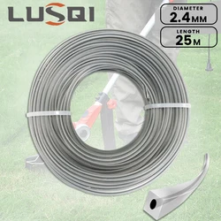 LUSQI 25m * 2.4mm Trimmer Line Nylon Square High-Efficiency Lawn Mower Rope Lawn Blade Attachment Brushcutter Reel