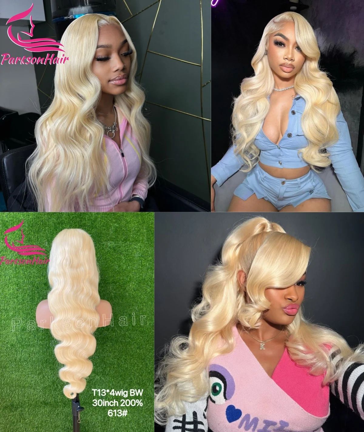 

Fake Scalp wig 13x6 blonde 18inch 150%