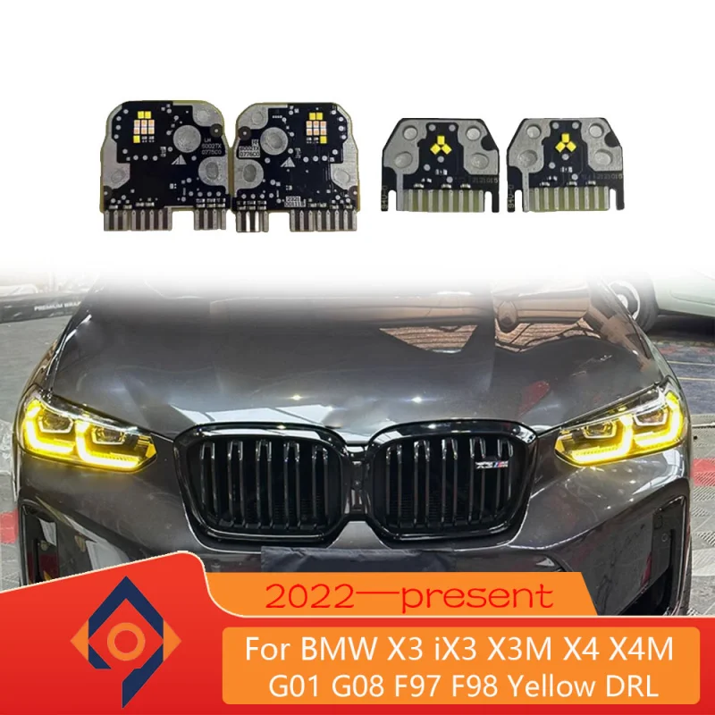 

Lemon Yellow Light Source Chip For BMW X3 X4M G01 G08 F97 F98 2022-Now Golden Eye LED Daytime Running Light Module Plug And Play