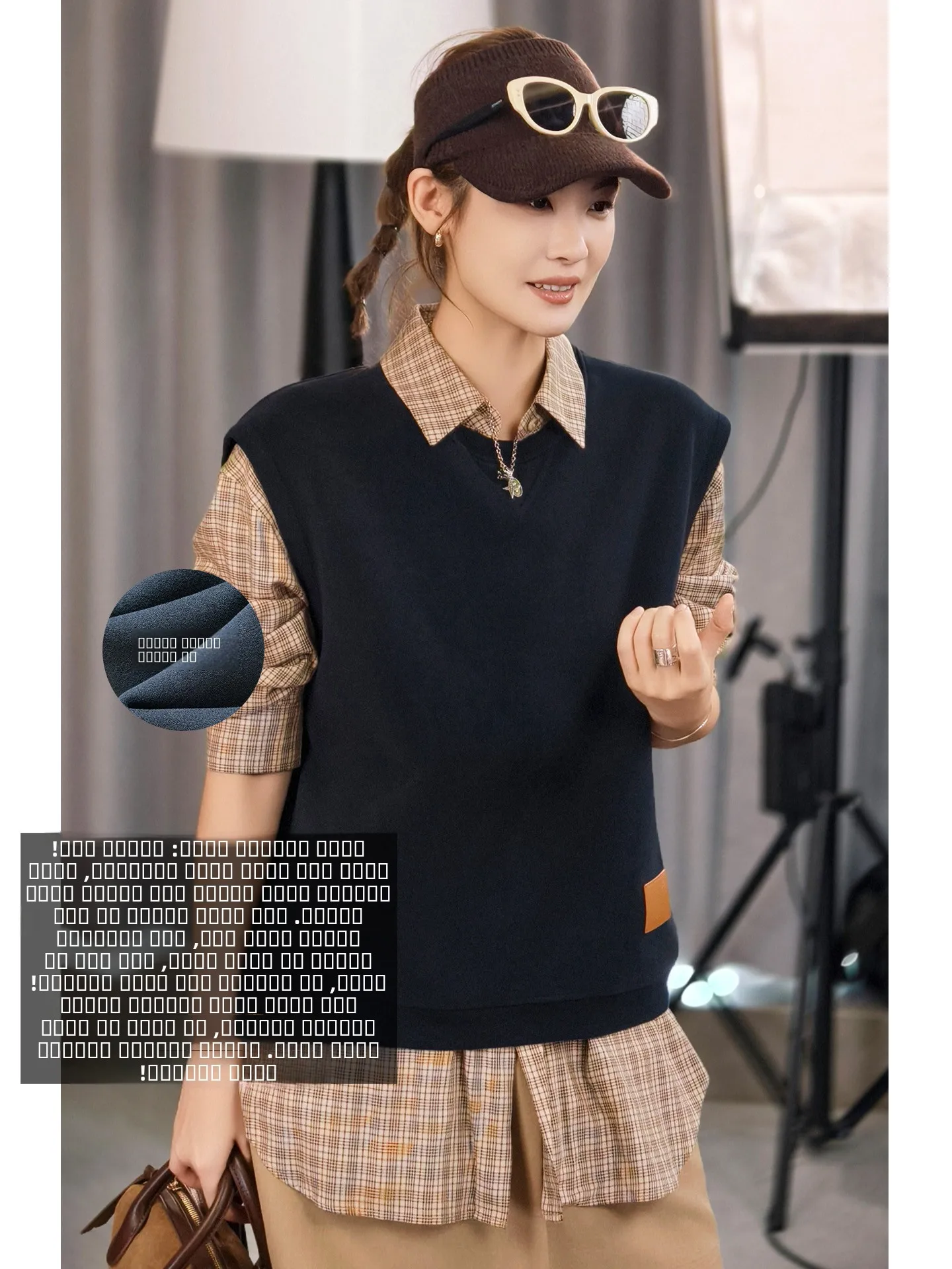 

Meiyang Double-Sided Fce Warm round Ne Svel Vest Mist Wind Women's Casual Wear Polyester Fiber All-Match Sle