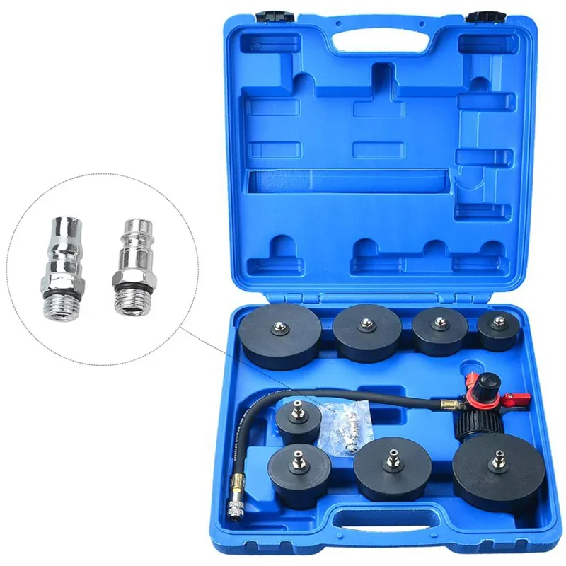 9 Piece Turbo System Leakage Tester Tool Set Turbocharger Turbo Boost Leak Tester 1-3/8\