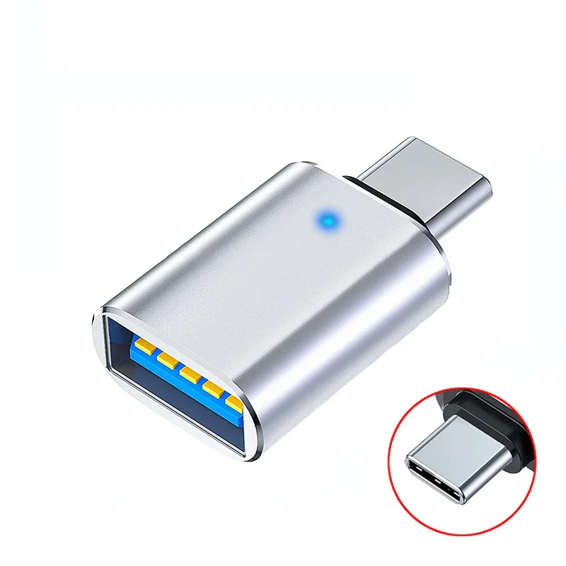 1/5/10PCS USB 3.0 OTG Adapter USB-C to USB A Converter Suitable for Macbook Samsung Xiaomi Huawei LED USBC OTG Connector