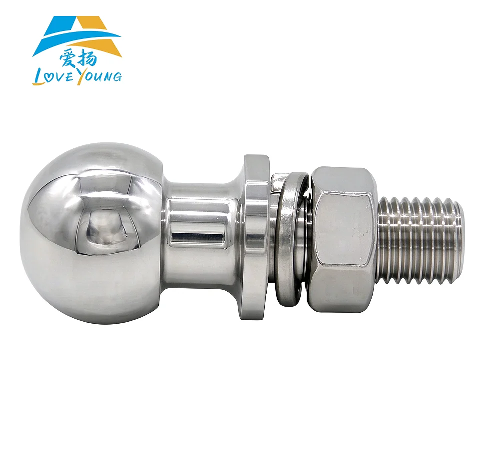 50mm 304 Stainless Steel Tow Ball for Caravan Camper Trailer, Rust Resistant Hitch Ball, 25mm Thread, Nut Washer