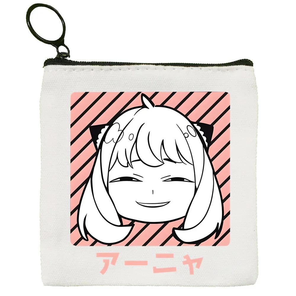 Japanese Anime Spy X Family Anya Canvas Coin Purse Coin Purse Collection Canvas Bag Small Wallet Zipper Key Bag Hand Gift