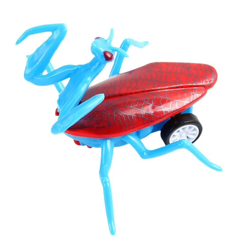 4 unid/bolsa Mantis Animal coche de juguete de dibujos animados insecto de inercia tirar hacia atrás Mantis coche de juguete de dibujos animados Mini Mantis juguete educativo para niños