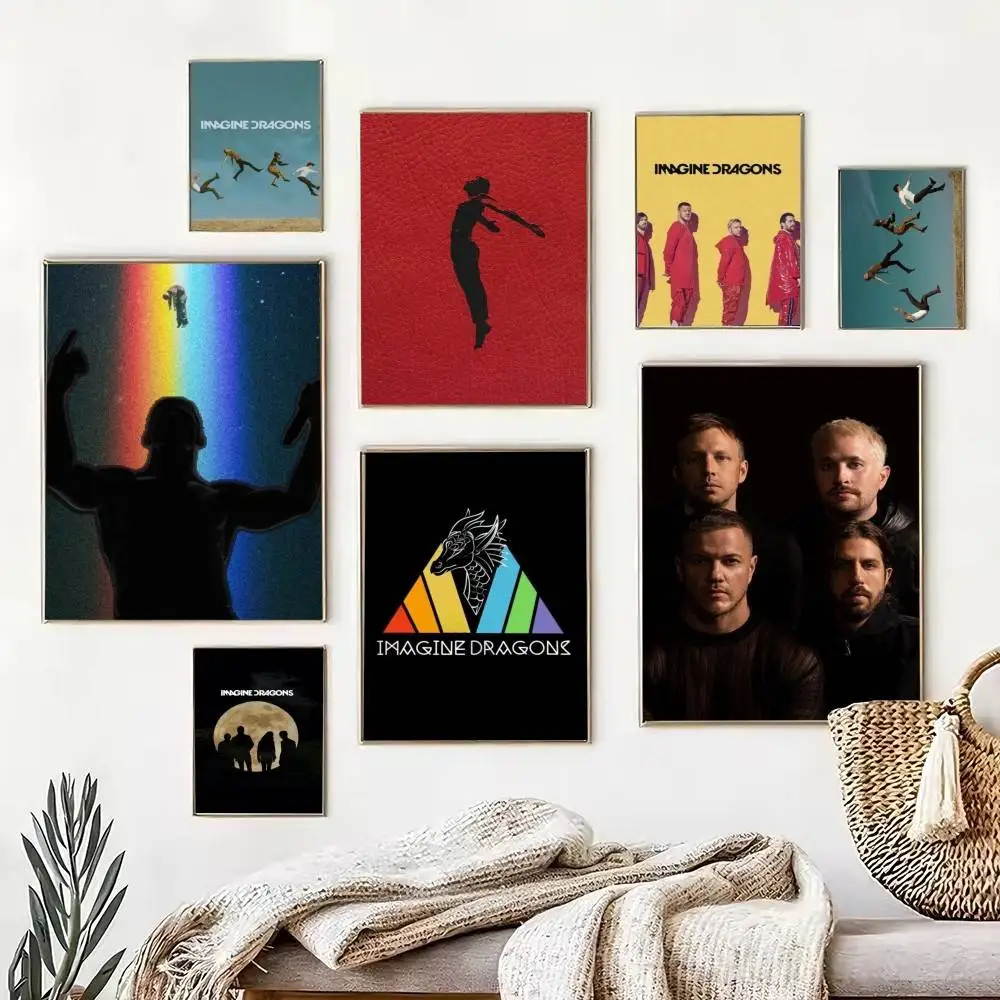 Rock I-Imagine Dragons Band  Poster High Quality Dorm Living Room Aesthetic Wall Decoration Painting Stickers Gift