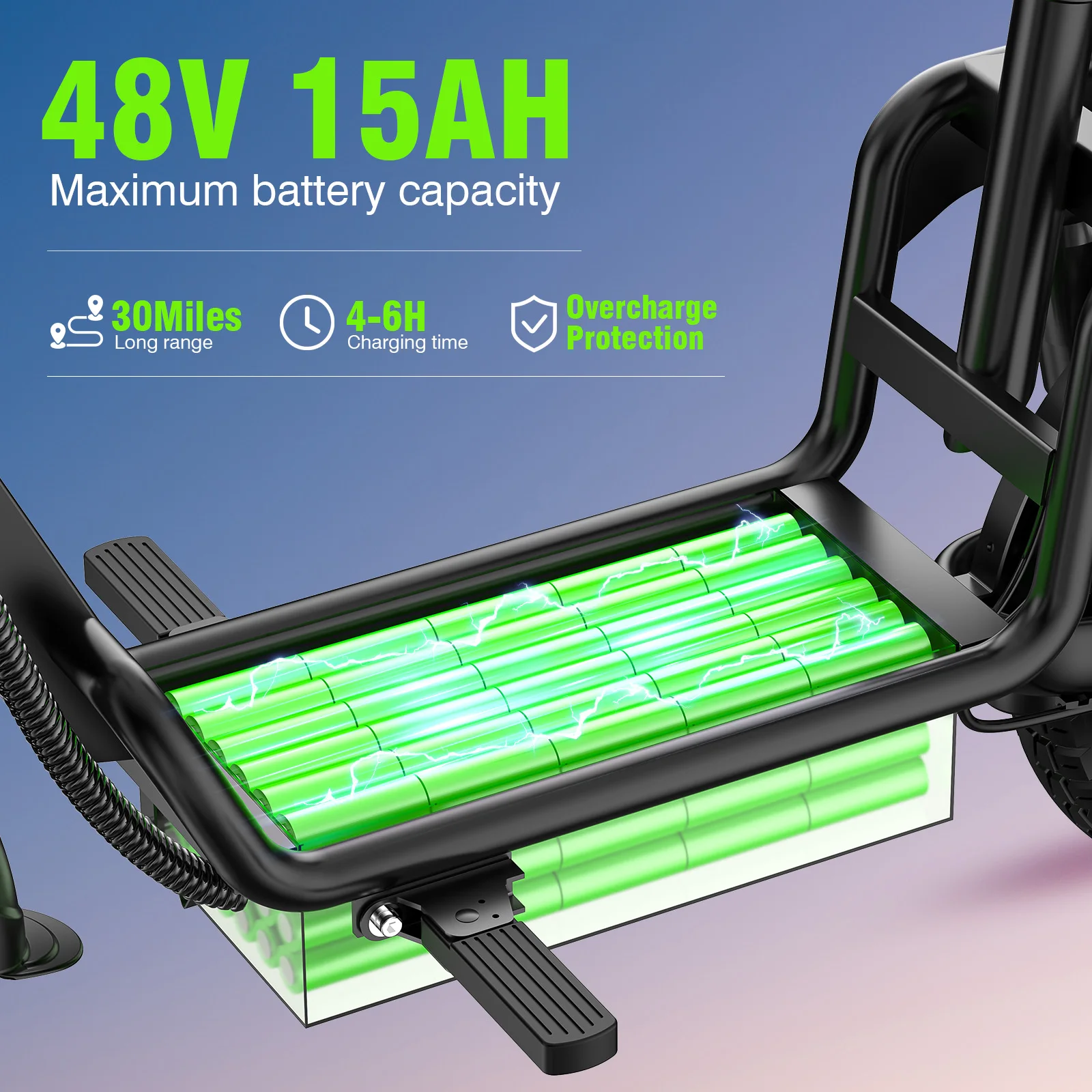 Adult Electric Bike, 500W48V15AH, 30MPH 14 inch Electric Bike, 500lbs Load-bearing with Multiple Shock Absorbers, with Basket