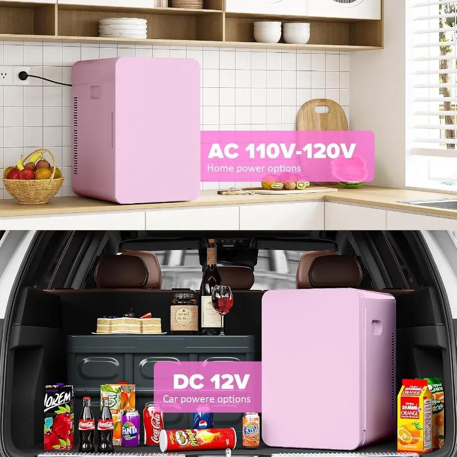 ثلاجة صغيرة 22 لتر 30 علبة لغرفة النوم 12 فولت تيار مستمر مبرد محمول وتدفئة مع ثلاجة مدمجة أمامية زجاجية مثالية لمكتب السيارة #6