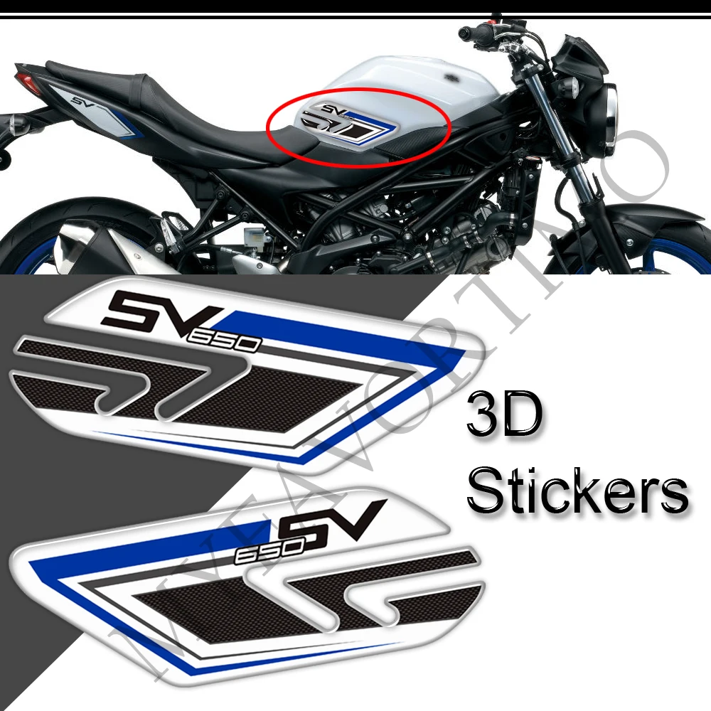 

For Suzuki SV650A SV650X SV650 S X Stickers Decals Tank Pad Grips Protector Gas Fuel Oil Knee 2016 2017 2018 2019 2021 2020 2022