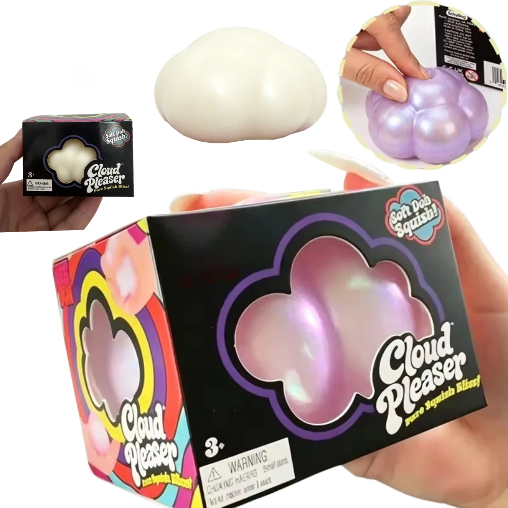 Schylling Cloud Pleaser Schillernder Perlenwolken-Squishy Fidget-Spielzeug Stress-Squeeze-Ball für ADHS Erwachsene ASMR Sensorisches Geschenk