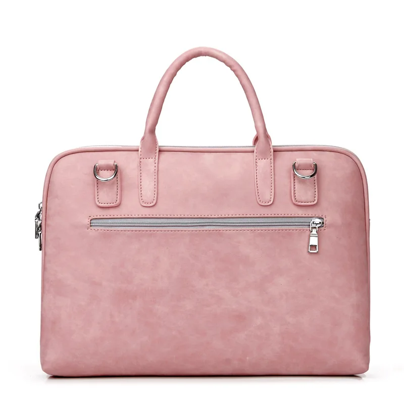 Imagem -03 - Ombro Portátil Maleta 13 14 15.6 16 17.3 Bolsa para Macbook ar 13 Pro Case 2023 Moda Feminina Bolsa de Couro do Plutônio à Prova Impermeável Água