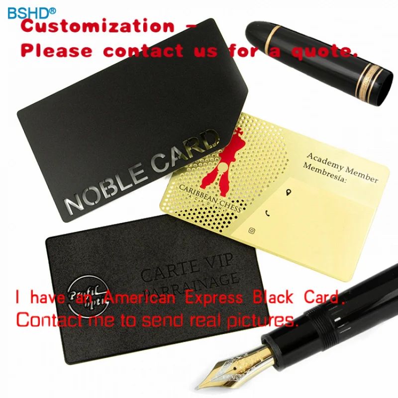 

custom.High Quality Metal Printed Matte Black Electroplated Metal Business Cards Luxury VIP Use