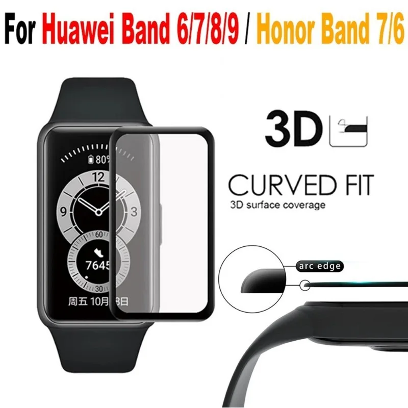 Película protectora de pantalla 3D para Huawei Band 6, 7, 8, 9, película protectora de pantalla suave PMMA PET para Honor Band 7 6