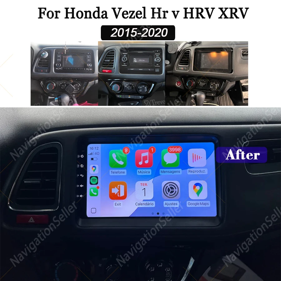

Carplay For Honda Vezel HR V HRV XRV 2015 - 2020 Android Radio Multimedia Screen Upgrade Head Unit Navigation Spotify Netflix BT