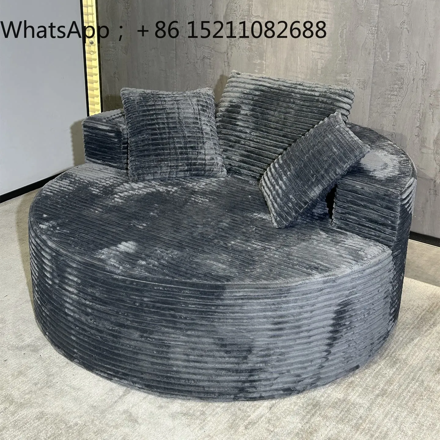 SCY simple round single sofa chair compression sofa fabric small apartment leisure chair lazy sofa
