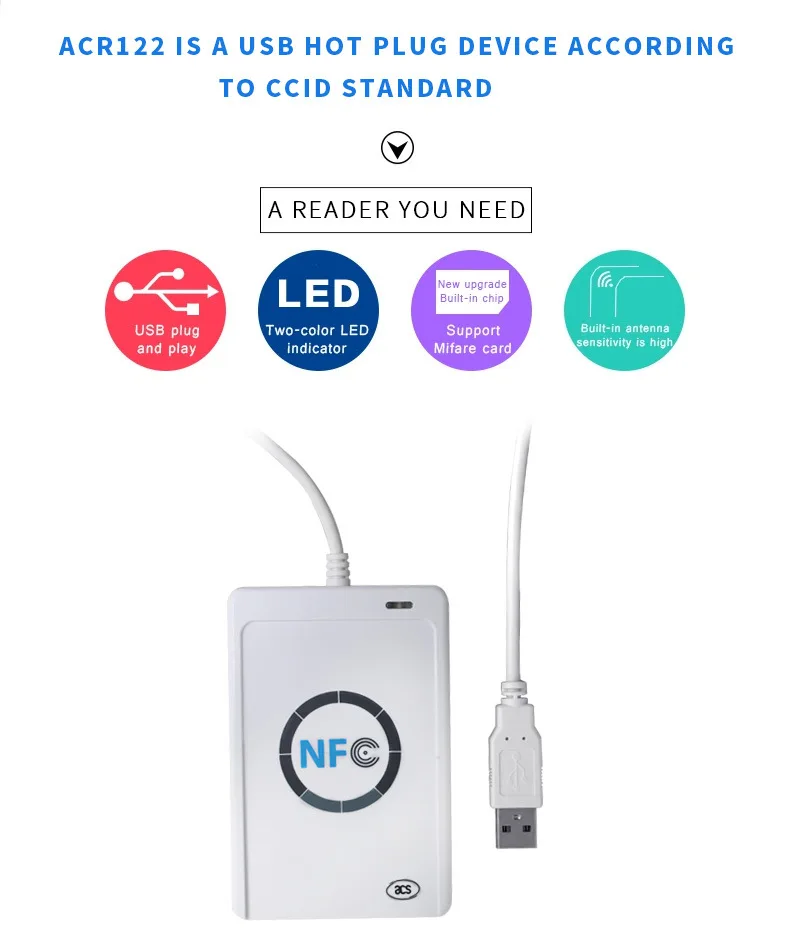 IC Card Copy RFID Copier NFC Reader Writer ACR122-A9