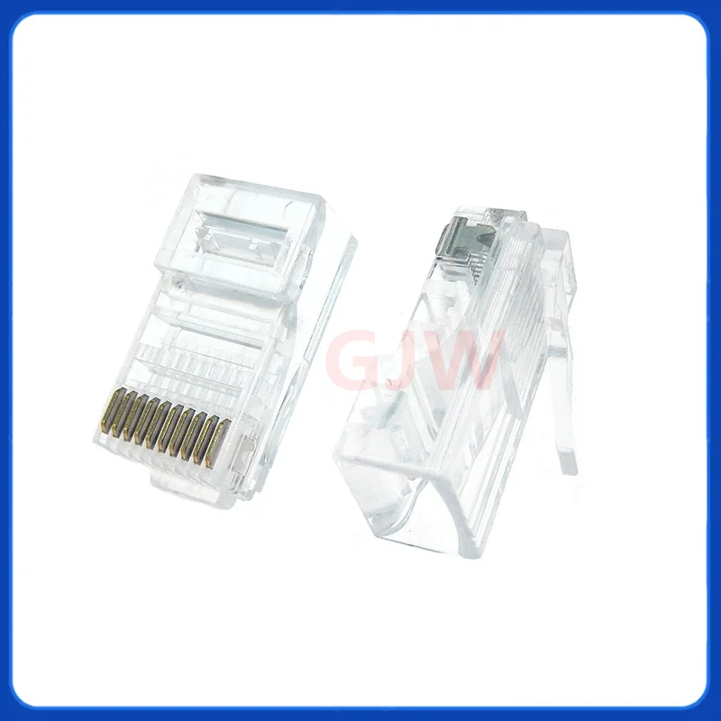 20pcs 10P10C RJ45 RJ48 RJ50 Cat5E UTP Ethernet Connector Network Modular Crystal Plug 10-Pin Network Cable Connector