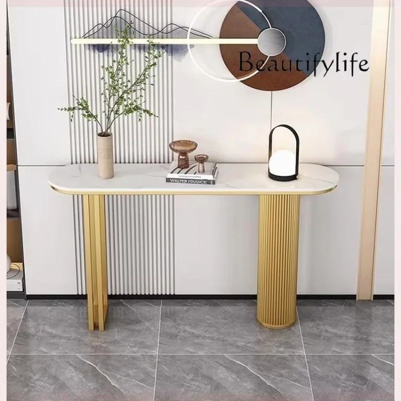 R Living Room Entrance Table Ultra-narrow And Extremely Narrow Italian Curved Entrance Table Against The Wall Simple Modern