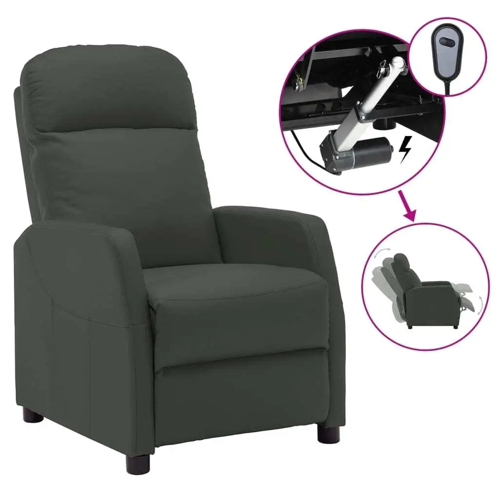 Stylish Anthracite Faux Leather Recliner - Comfortable & Modern Design for Relaxation