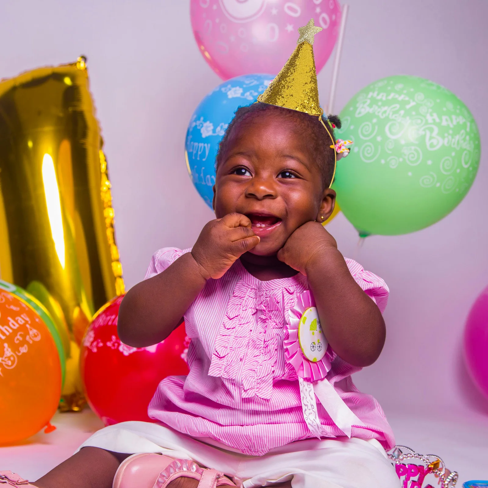 

8pcs Hats Kids Shiny Crown Hat Birthday Celebration Decoration Kids Party Headwear Party Favors Birthday Cone Cap