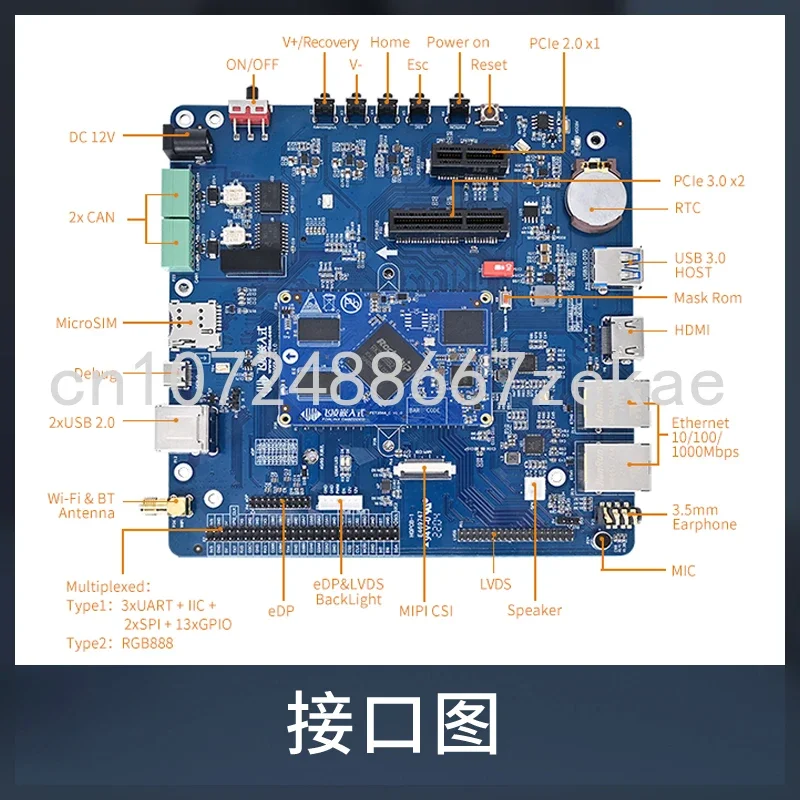 Embedded Rk3568 Development Board Linux Android ARM Core Board HarmonyOS Ruixinwei AI Motherboard NPU