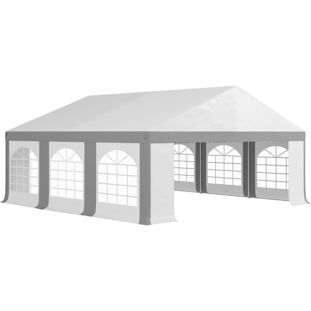 

20 x 20 ft Heavy Duty Party Tent Outdoor Gazebo Wedding Tent Event Shelter Carport BBQ with Removable Sidewalls & Windows, Outs
