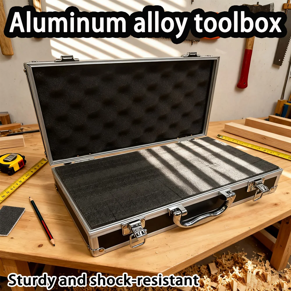 Cassetta degli attrezzi Custodia per strumenti in alluminio Scatola di immagazzinaggio Attrezzatura portatile Cassetta degli attrezzi Scatole per organizer Valigia in alluminio con custodia rigida grande