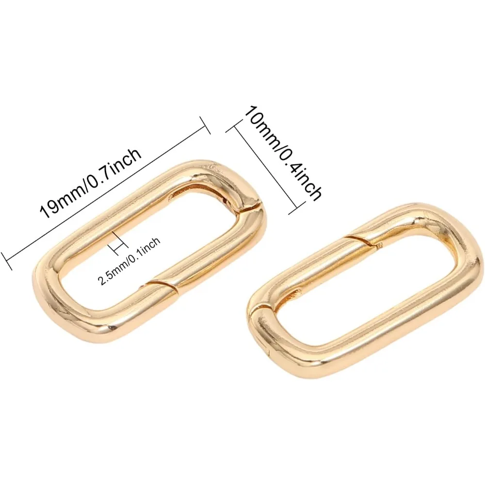 10Pcs Real 14K Gold Oval Clasp Spring Claps Connector Brass Spring Gate Rings for DIY Jewelry Finding Necklace Bracelet