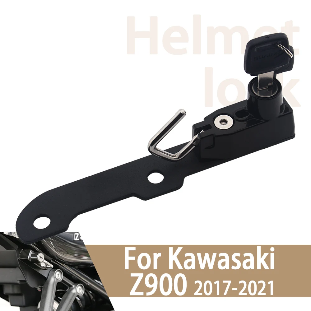 

For Kawasaki Z900 Z900 2017 2018 2019 2020 2021 Motorcycle Accessories Anti-Theft Helmet Lock Mount Hook 2 Keys Aluminum Locking