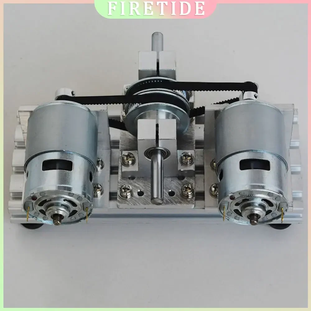 12V 24V DC Dual Spindle Motor Drive Kit, for 775/795/895 Motor, 60T/80T Timing Belt Pulley, Large Torque Synchronous Wheel Set