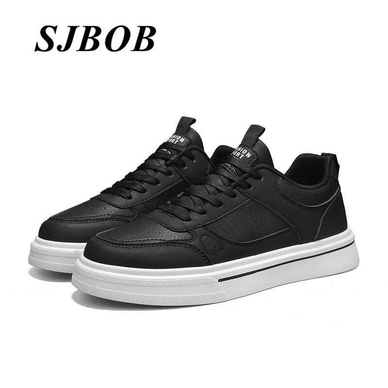 

Classic Black Men Skate Shoes Comfy Breathable Leather Men's Skateboard Shoes Low Top Flat Sneakers For Men Zapatillas De Skate