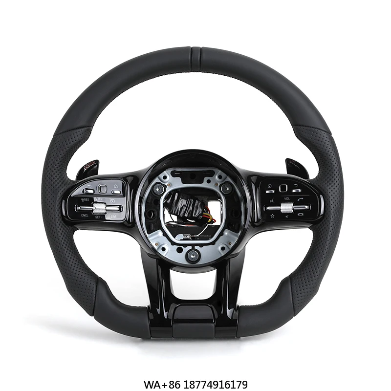 

LED Display Sport Leather Steering Wheel Compatible with C217 W209 W204 W205 W206 W207 Coupe C63s C63 Models