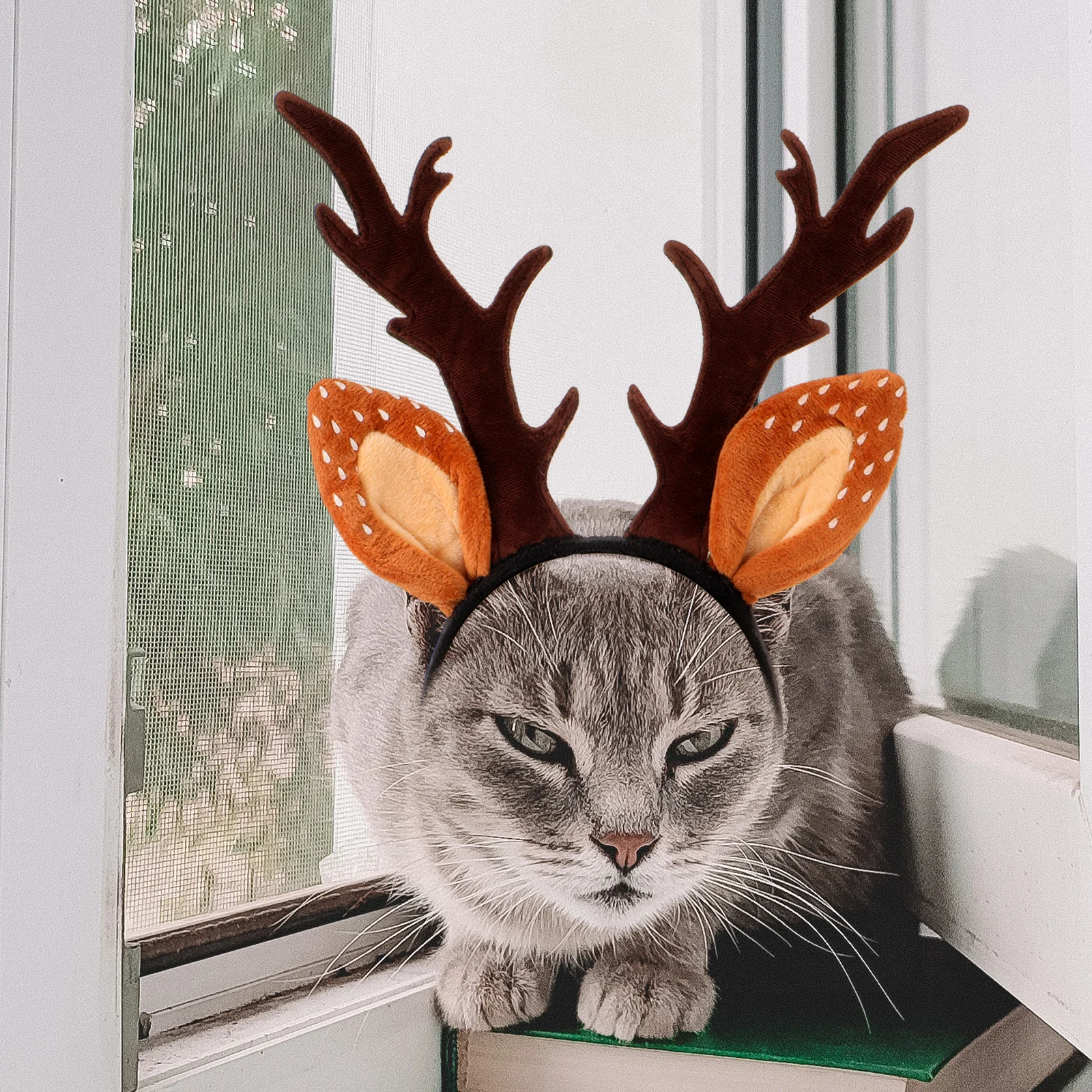 

Christmas Pet Headb for Cat Dog Costume Antlers Hoop Toys Collar Scarf Holiday Outfits Accessories Hair Care