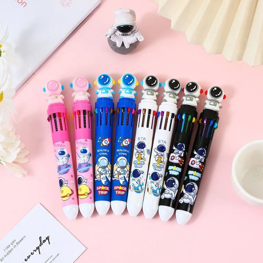 Multifunctional Astronaut Color Ballpoint Pen Astronaut Quick Dry 10 Colors Ballpoint Pen Cartoon Durable Multicolored Pen