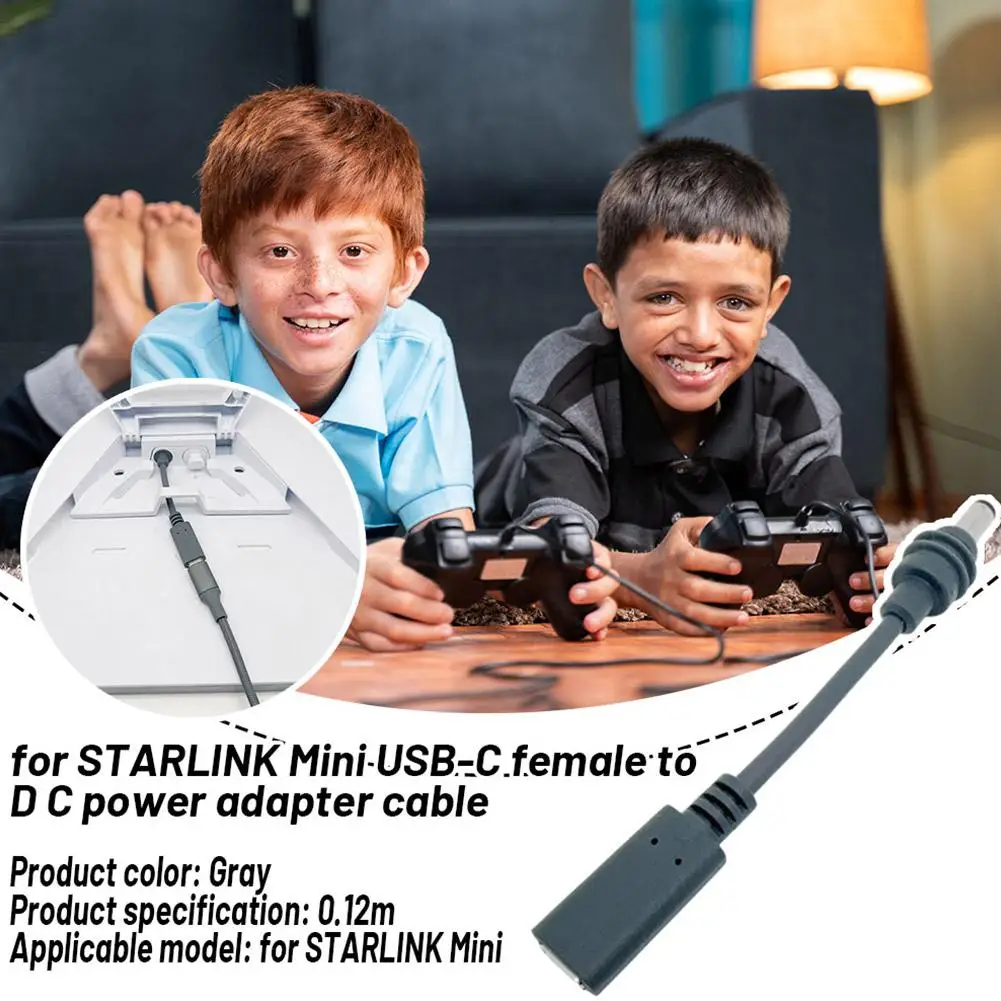 For STARLINK Mini USB-C Female To DC Power Adapter Power Waterproof Adapter Cable Outdoor Converter Cable Transformer R4R5