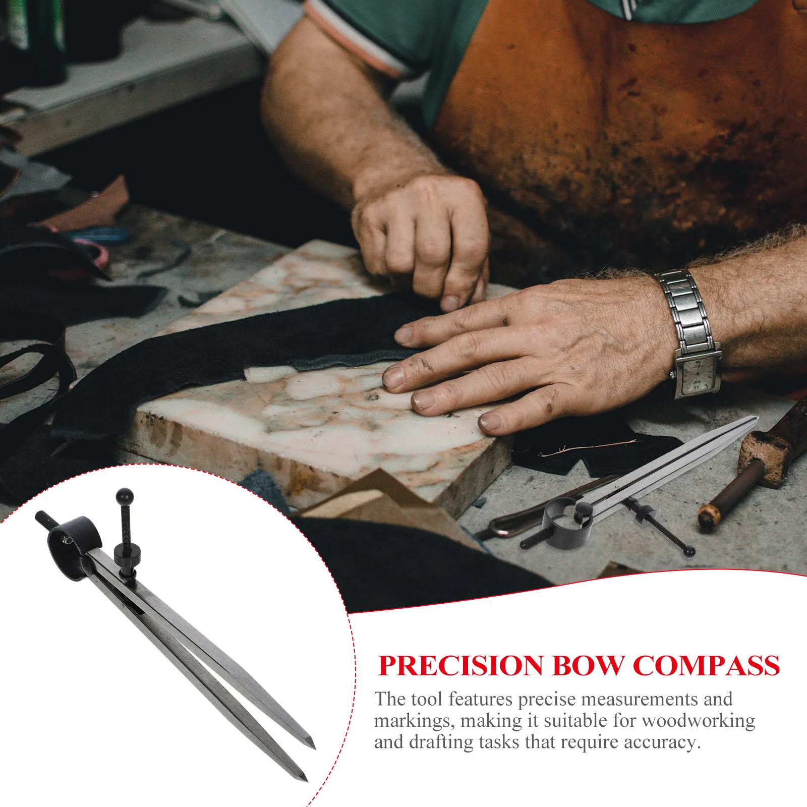 Spacing Gauge Precision Bow Compass Metal Scribe Divider Tool For Woodworking Drafting Craft Furniture Diy