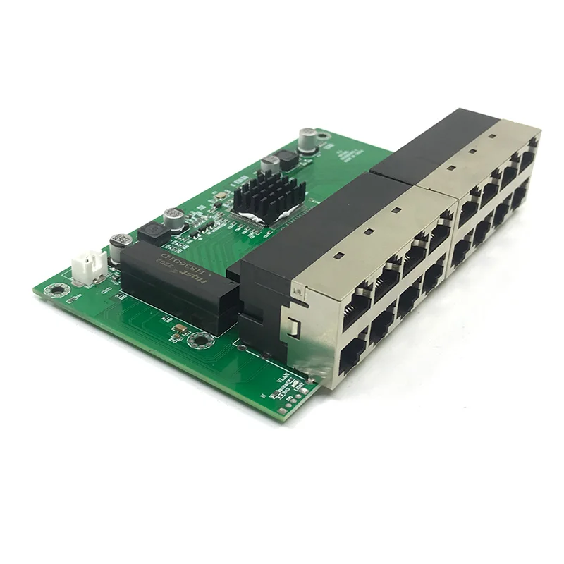 Módulo de interruptor Ethernet rápido OEM RJ45 de 16 puertos, concentrador Lan, enchufe estadounidense y europeo, adaptador de 5v-12V, fuente de alimentación, interruptor de red, placa base