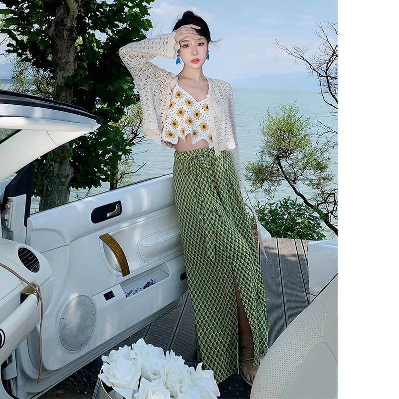 Pantalones de Pierna Ancha de Cintura Alta, Estilo Casual para la Playa, con Estampado Floral, Corte Holgado, Largos hasta el Suelo, para Mujer