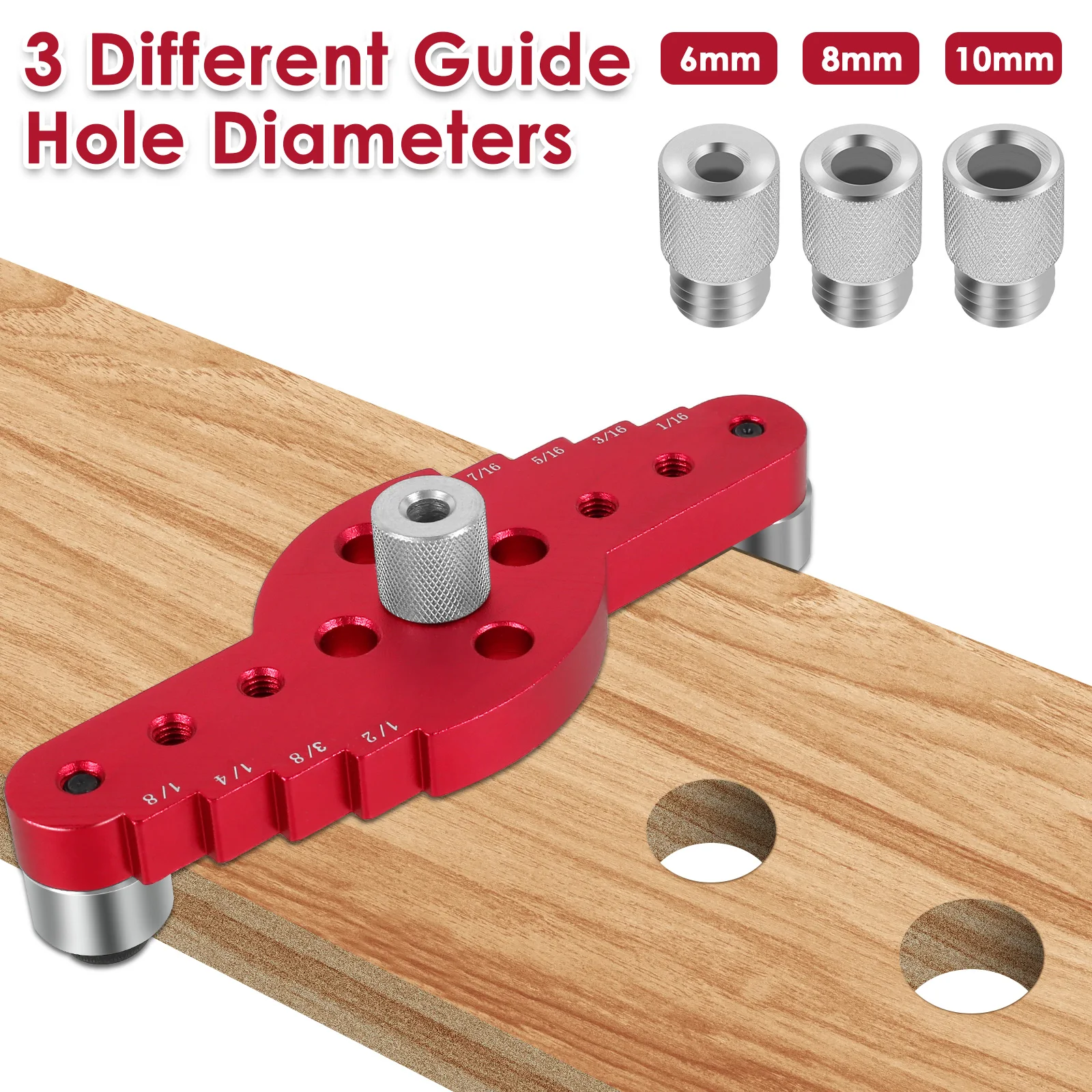 

4.1 To 10cm Vertical Pocket Hole Jig Self Centering Dowel Drill Guide Pin Fixture Woodworking Sliding Drilling Punch Guide Set