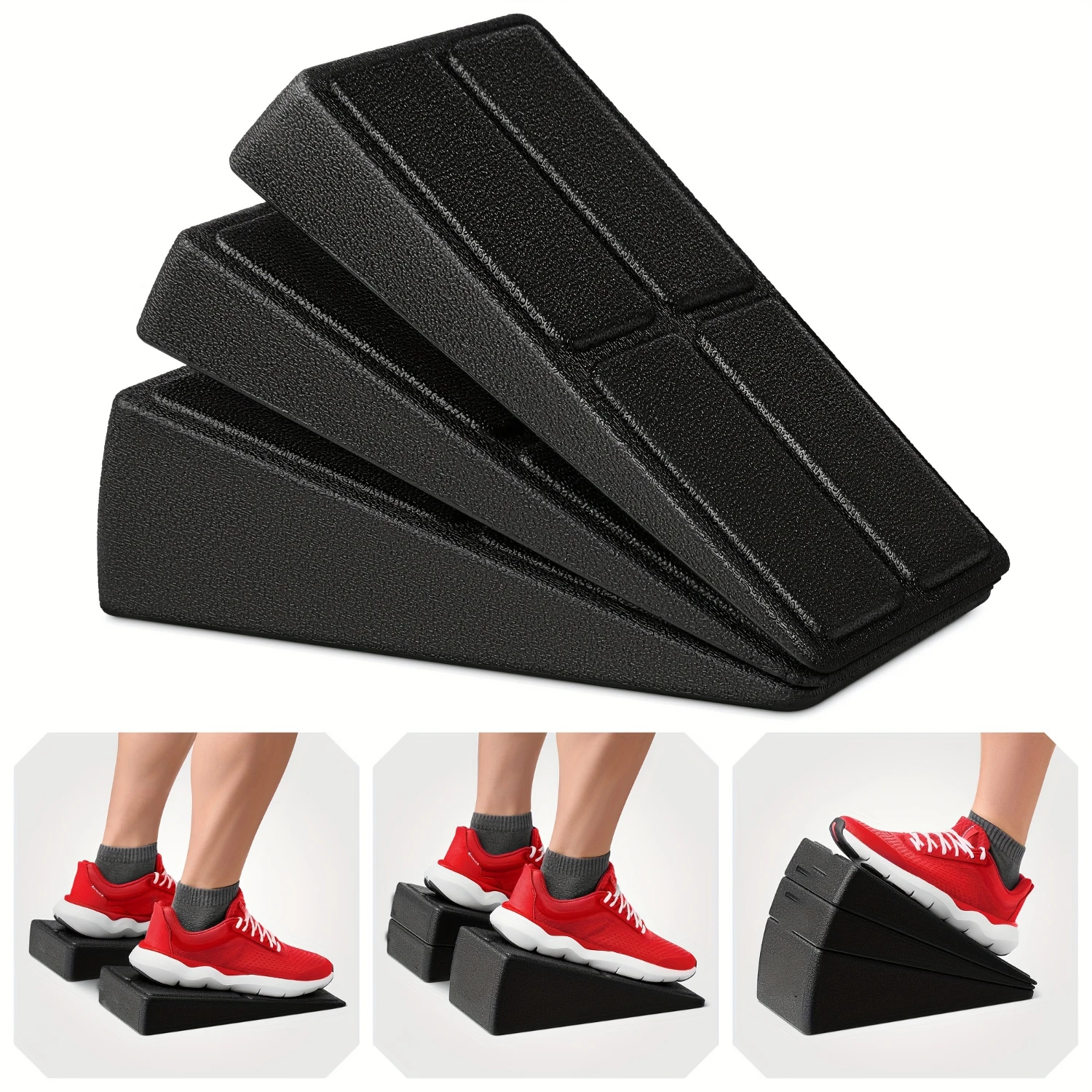 

Multi-Angle Squat Wedge Set - Versatile Fitness Solution for Enhanced Squats & Calf Stretches - Configurable Exercise Blocks, Co