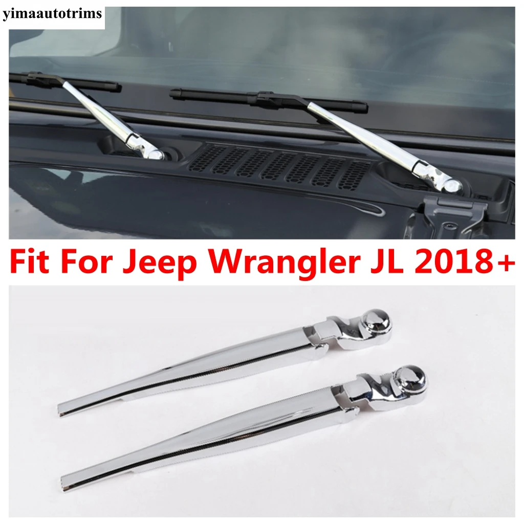 

Car Window Rain Wiper Windscreen Decoration Cover Trim For Jeep Wrangler JL 2018 - 2022 ABS Red / Chrome Accessories Exterior