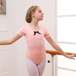 Children Ballet Leotard Girls Costume Cotton Dance Leotard Bowknot Bodysuit Top Kids Gymnastics Dance Wear Balleriana Clothes