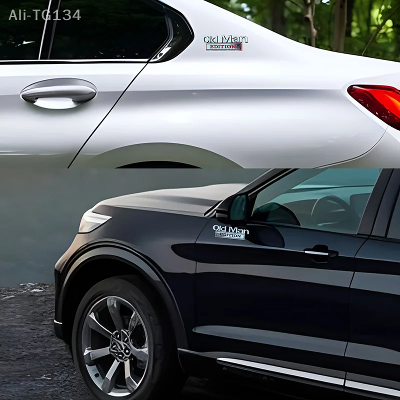 Etiqueta engomada resistente a la intemperie del emblema del coche de la edición del viejo hombre del metal 3D para el coche camión SUV motocicleta divertida calcomanía de la placa de identificación