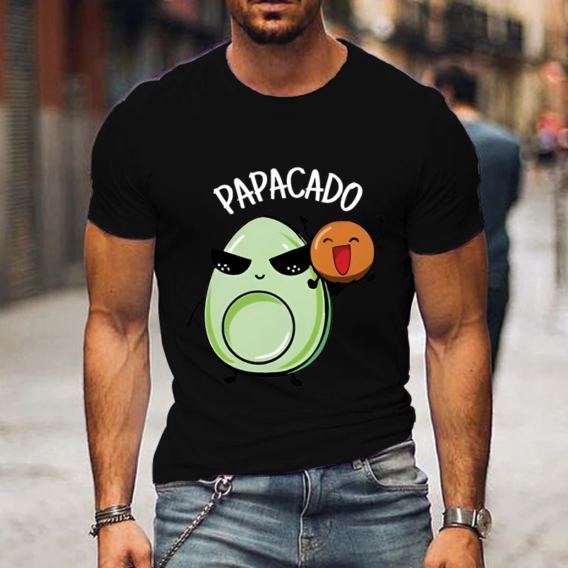 Kawaii Papacado Mamacado Print Couple Matching Cartoon Tshirt Summer Women Men Funny Graphic Tshirts Lovers Streetwear Tops Tees