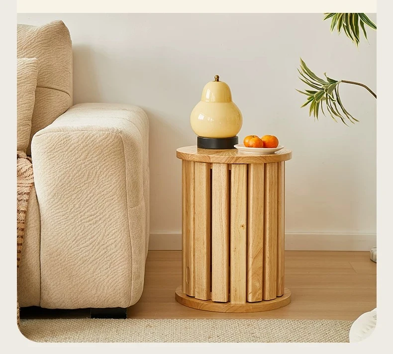 For Solid Wood Stacking Stool, Mobile Round Stool for Living Room & Home, Compact Nesting Design