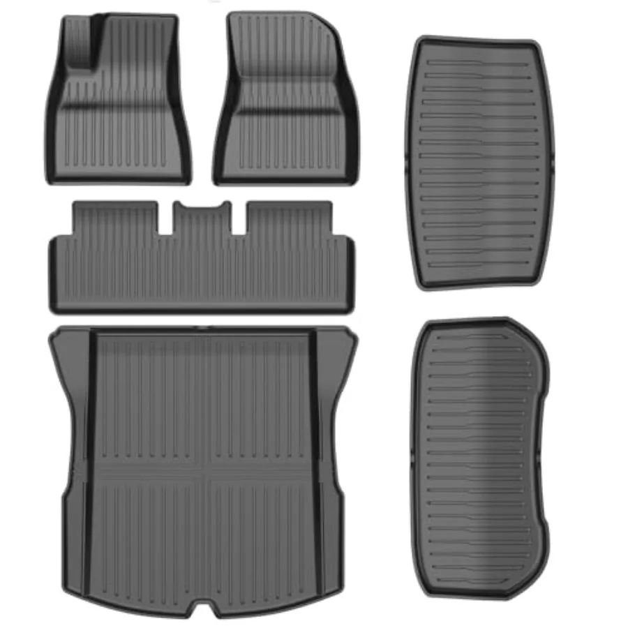 6PCS All-Weather TPE Floor Mats and Cargo Liner Set -/Standard Custom Fit Anti-Slip Interior Protection