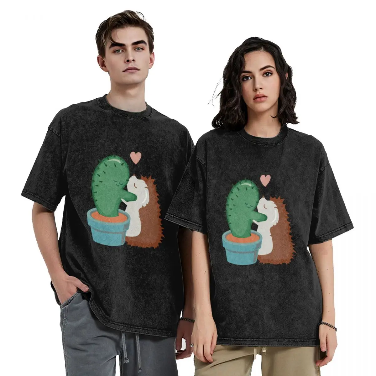 

Cactus and Hedgehog True Love T-Shirt essential t shirt Personalized t-shirt man clothes graphics mens graphic t-shirts pack