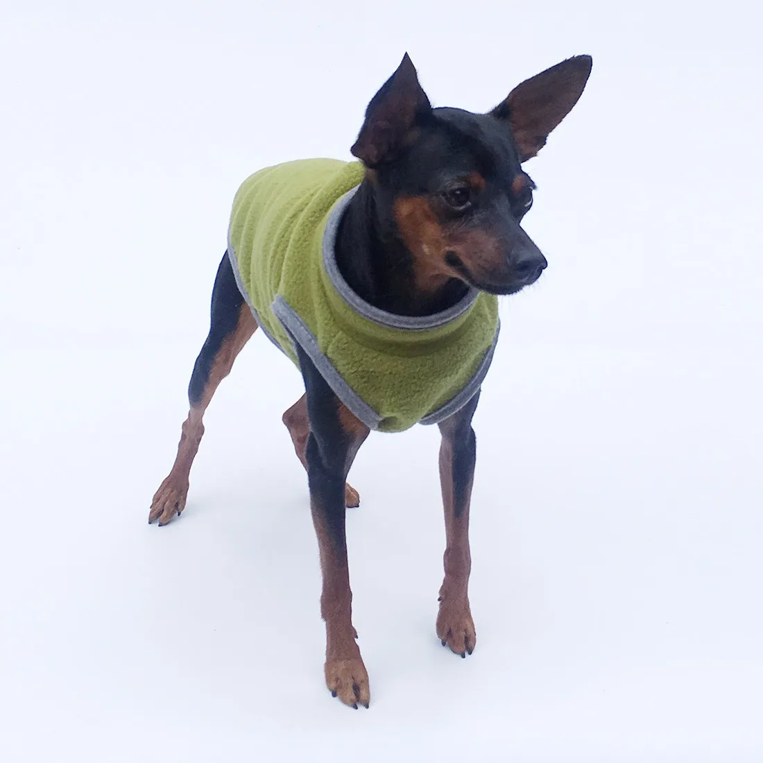 

Solid-colour Fleece Pet Clothing Dog Stand-up Collar Hoodie European Small Deer Dog (sleeveless) Warm Pullover
